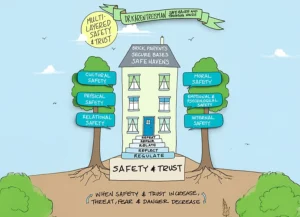 Illustration of a house depicting safety & trust